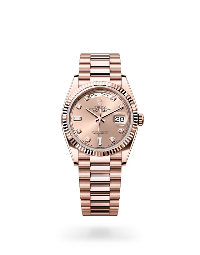 Rolex Day-Date 36 dalam Oyster, 36 mm, emas Everose - M128235-0009 di Woo Hing Brothers