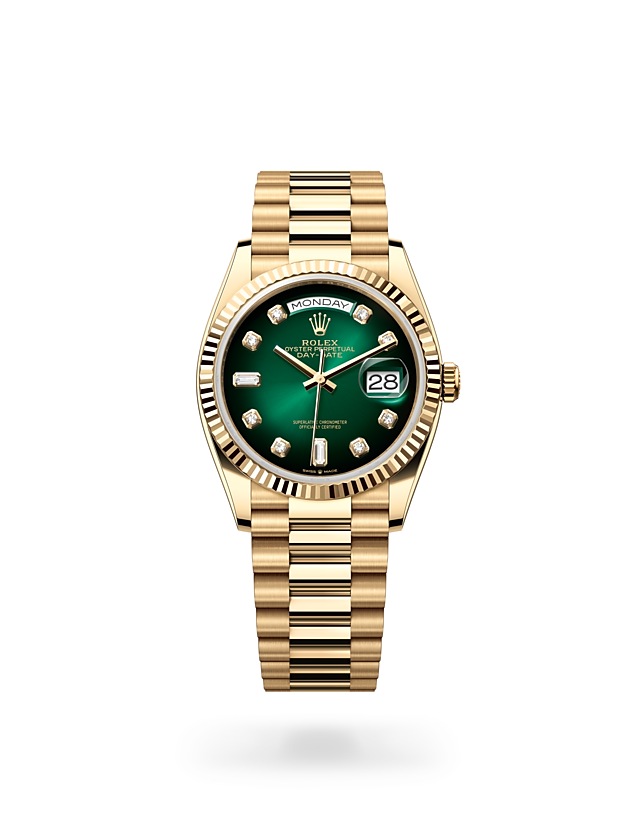 Rolex Day-Date 36 dalam Oyster, 36 mm, emas kuning - M128238-0069 di Woo Hing Brothers