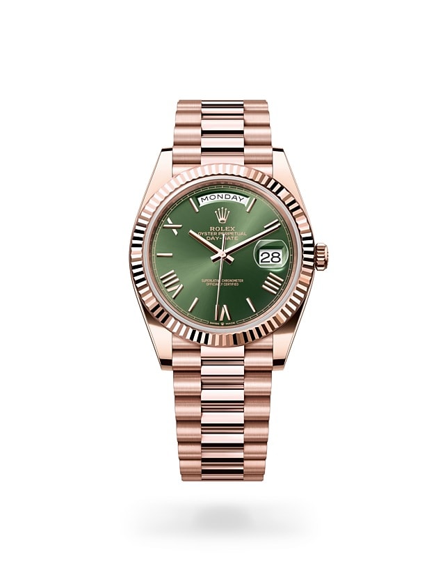 Rolex Day-Date 40 dalam Oyster, 40 mm, emas Everose - M228235-0025 di Woo Hing Brothers