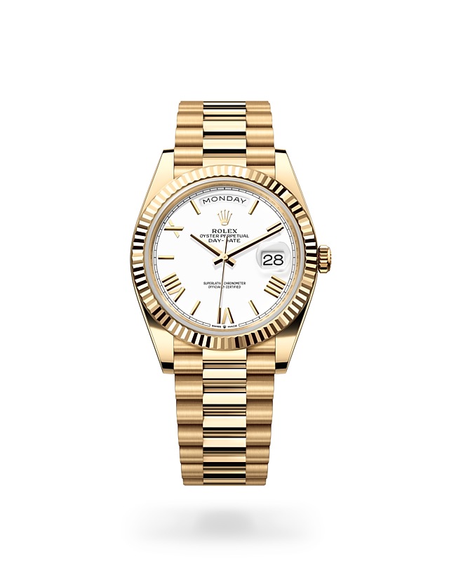 Rolex Day-Date 40 dalam Oyster, 40 mm, emas kuning - M228238-0042 di Woo Hing Brothers