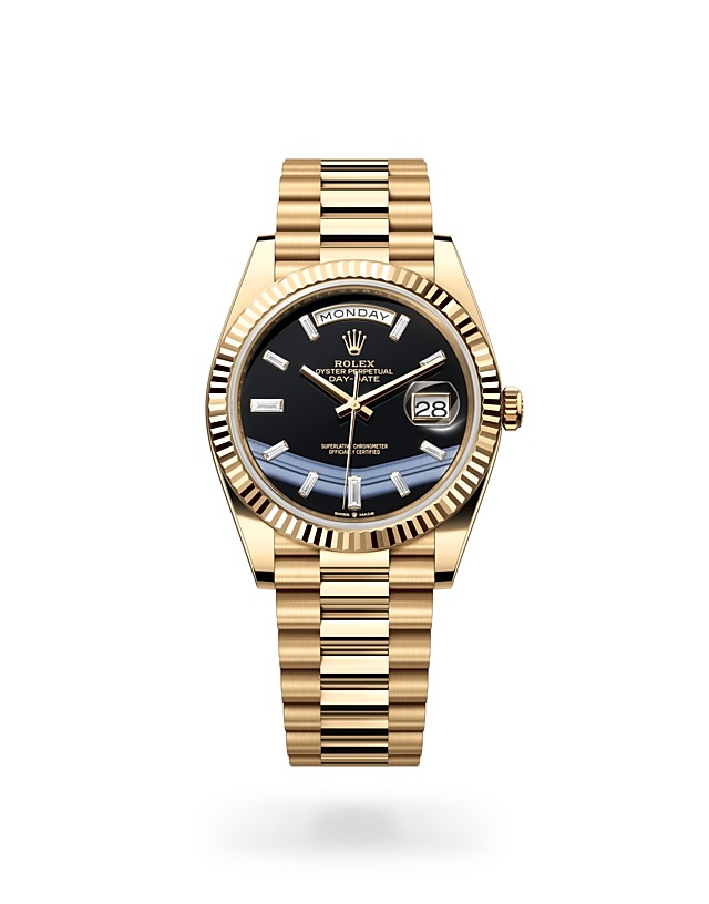 Rolex Day-Date 40 dalam Oyster, 40 mm, emas kuning - M228238-0059 di Woo Hing Brothers