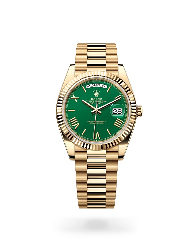 Rolex Day-Date 40 dalam Oyster, 40 mm, emas kuning - M228238-0061 di Woo Hing Brothers
