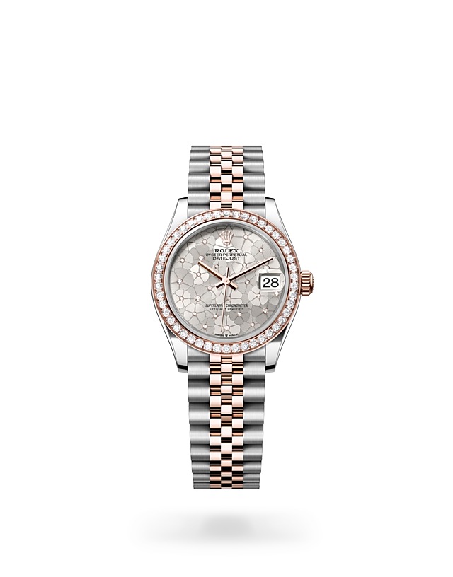 Rolex Datejust 31 in Oyster, 31 mm, Oystersteel, Everose gold and diamonds - M278381RBR-0032 at Woo Hing Brothers
