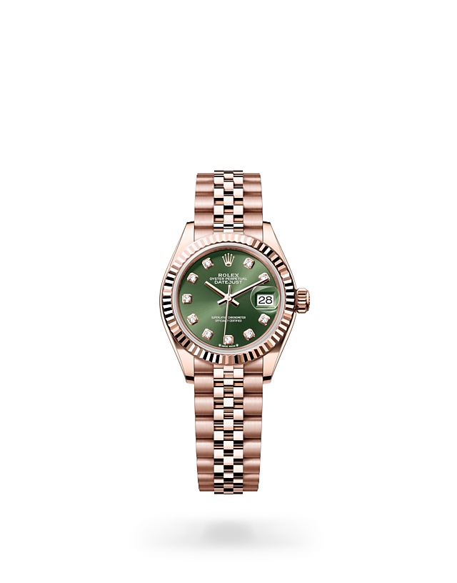 Rolex Lady-Datejust dalam Oyster, 28 mm, emas Everose - M279175-0013 di Woo Hing Brothers